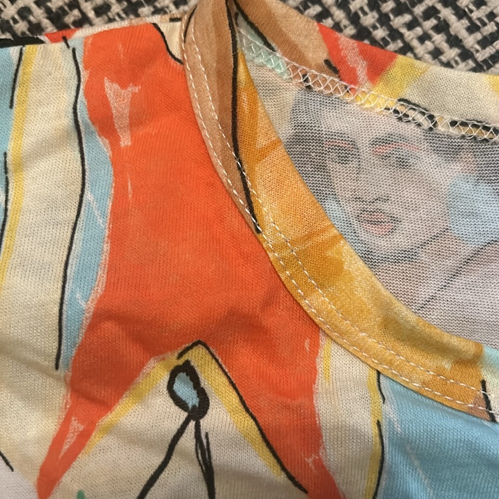 Zara Multicolor Artistic Print Women’s Tee - Picture 4 of 4